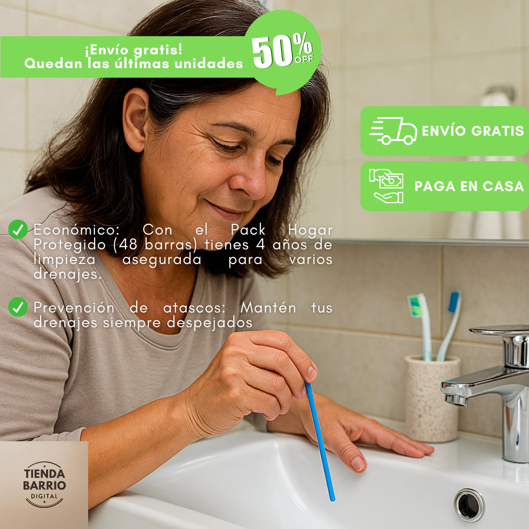 Barras Limpiadoras de drenaje (Súper pack para 4 años)