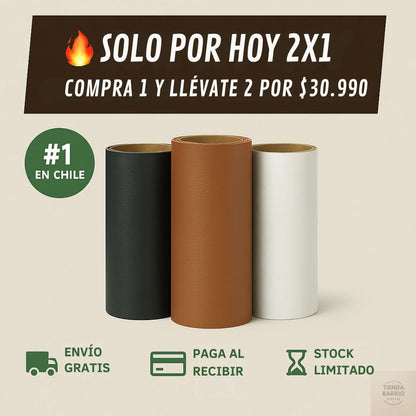 Pack 2 Rollos Adhesivos Reparador de Cuero 1.50x50 c/u - Repara de Forma Fácil y Económica